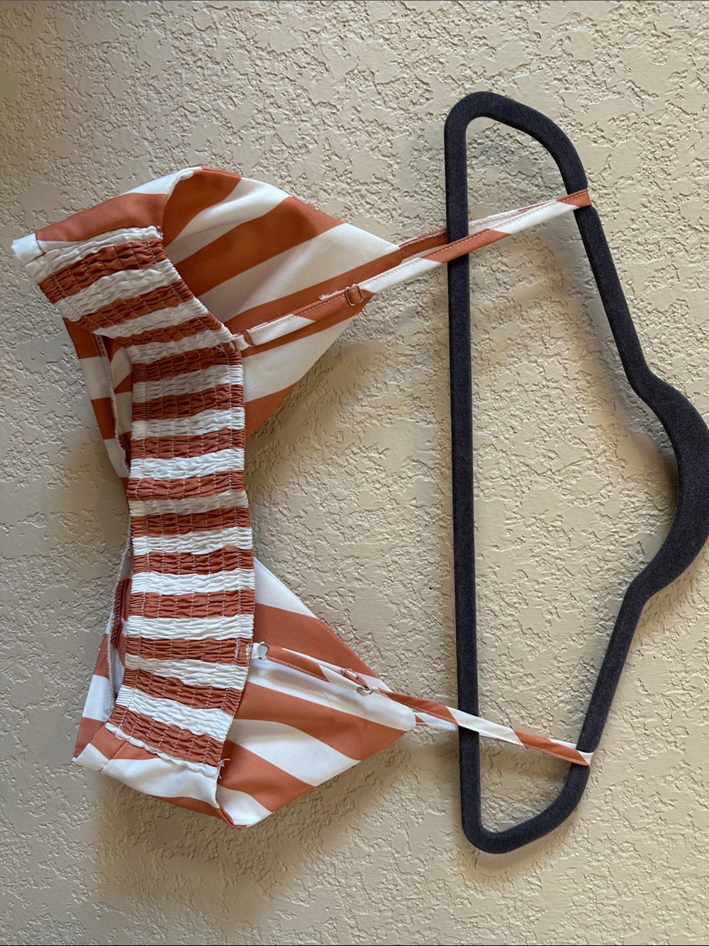 Cherley set Rust and White Striped Button-Up Top with Bralette - Picture 5 of 5